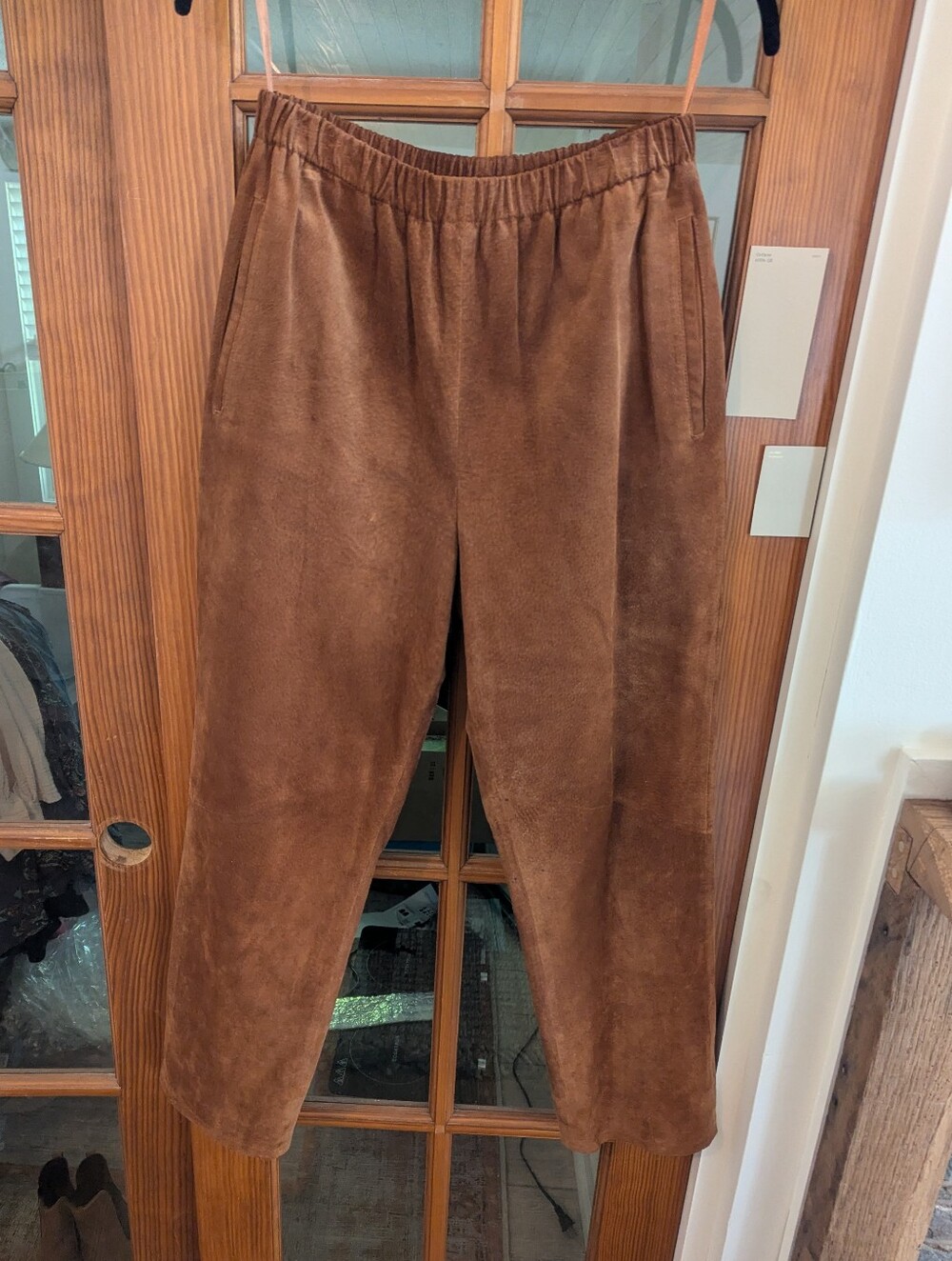 Beautiful Leather Suede Pants Warm Brown 8P Lord & Taylor